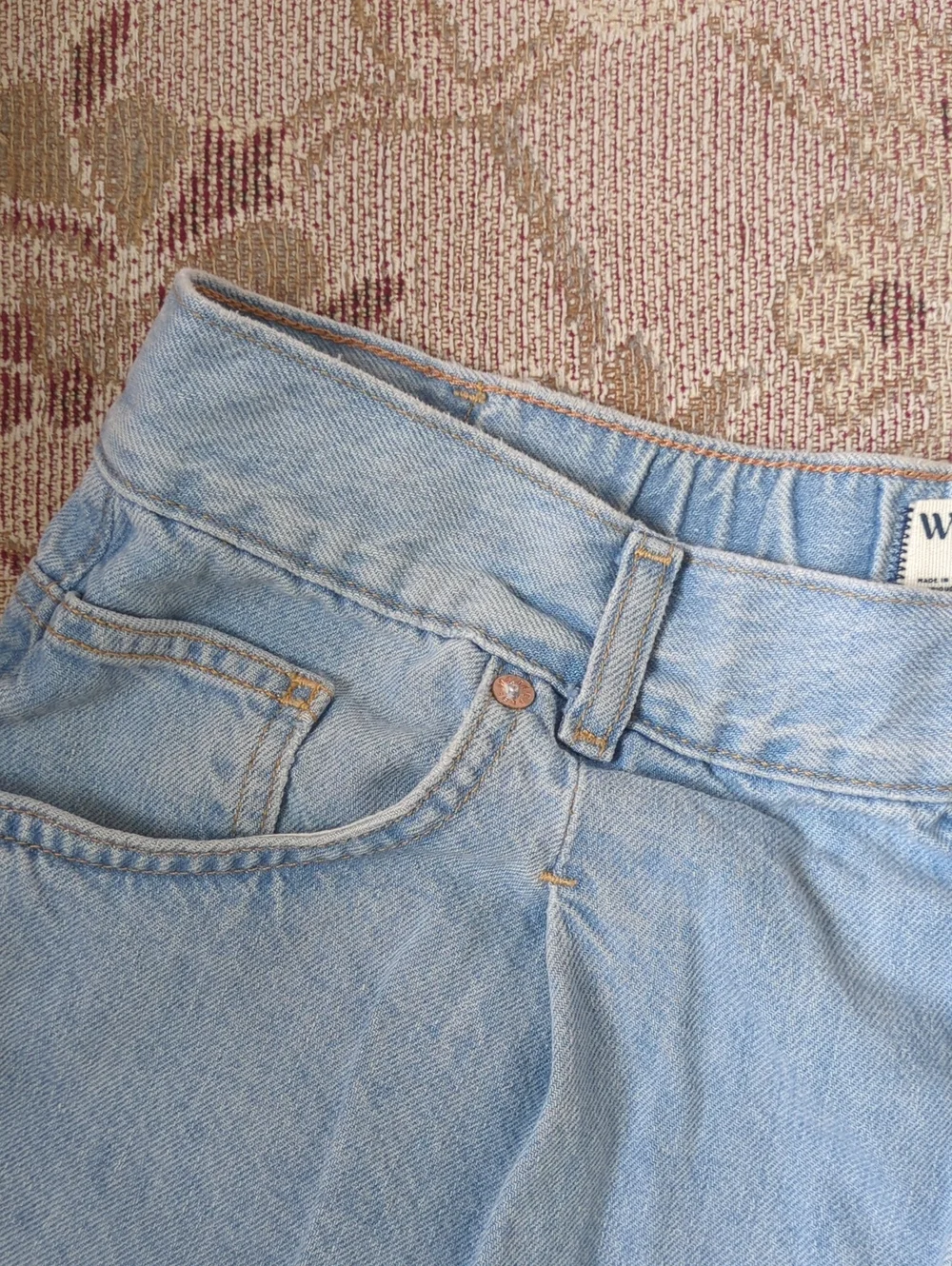 FP Danni High Rise Short Denim Jean Light Wash M